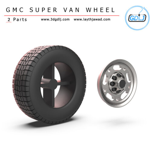 GMC Super Van Wheel 3D Model – Printable - Image 4