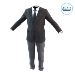 Realistic Black Men's Formal Suit 3D Model Download