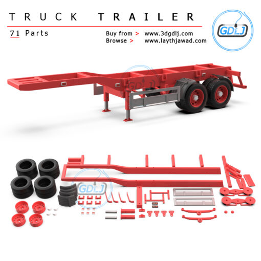 3D Printable Truck Trailer Model – 71 Parts for 3D Printing - Image 2