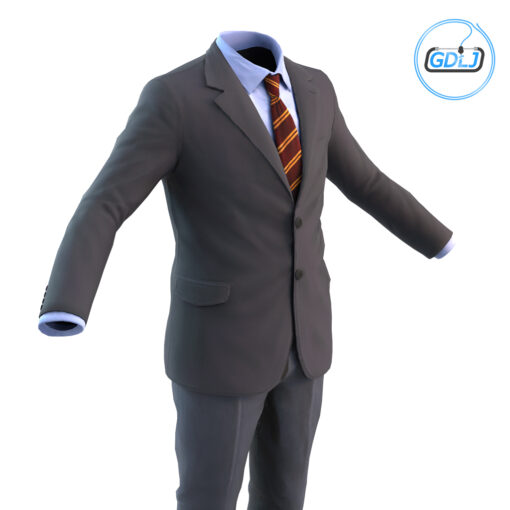 Men's Formal Suit 3D Model – Realistic & Game-Ready Outfit - Image 2