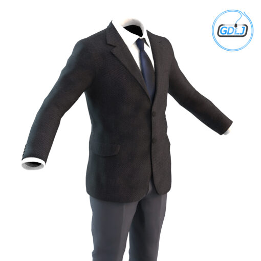 Realistic Men’s Suit – Black Formal Outfit - Image 2