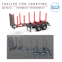 3D printed log trailer model for RC trucks and scale diorama builds