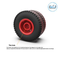 3D model of customizable back truck wheels for FDM and SLA printing