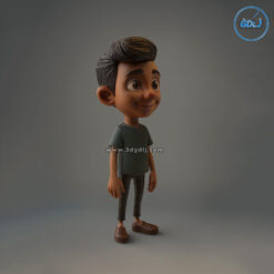 Alternative view of 3D Cartoon Boy Child