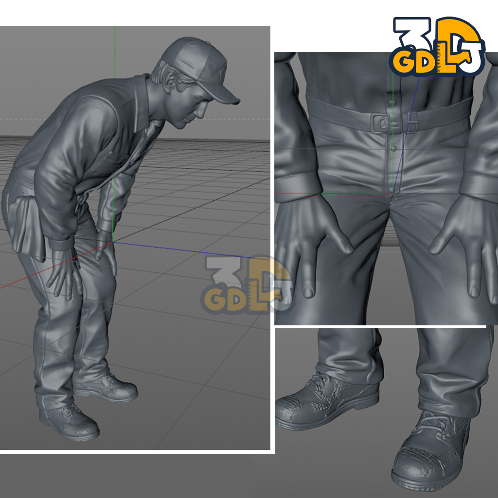 Mechanic Figure - Workshop Edition – 1/64 1/43 1/24 Scale – STL Printable - Image 3