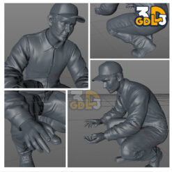 Alternative view of Mechanic Figure 3D Model 1/64 1/43 1/24 Scale – STL Printable