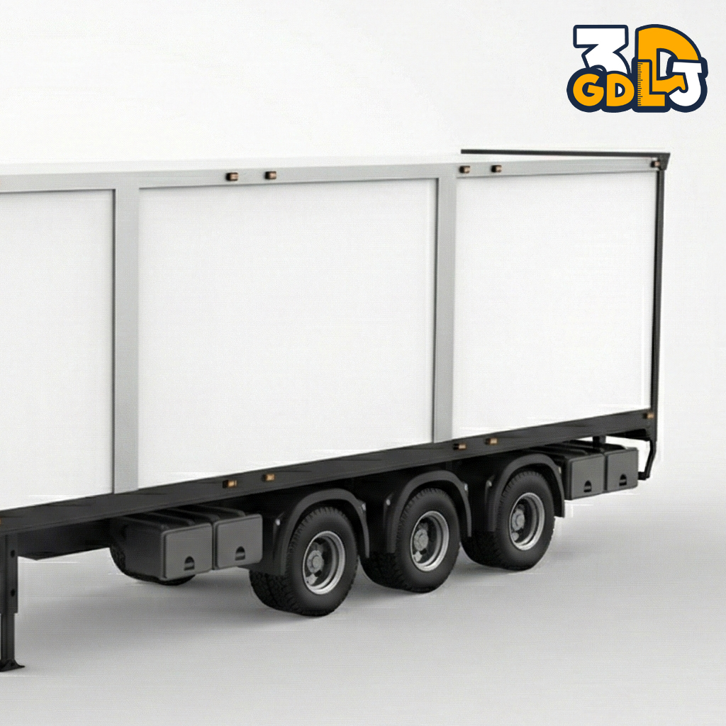 Tri-Axle Refrigerated Semi-Trailer - 3D Print Ready - Image 4