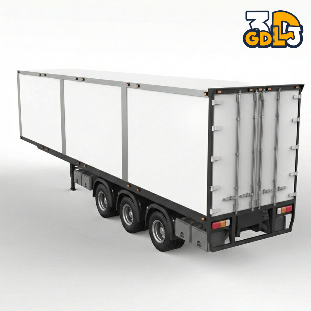 Tri-Axle Refrigerated Semi-Trailer - 3D Print Ready - Image 8
