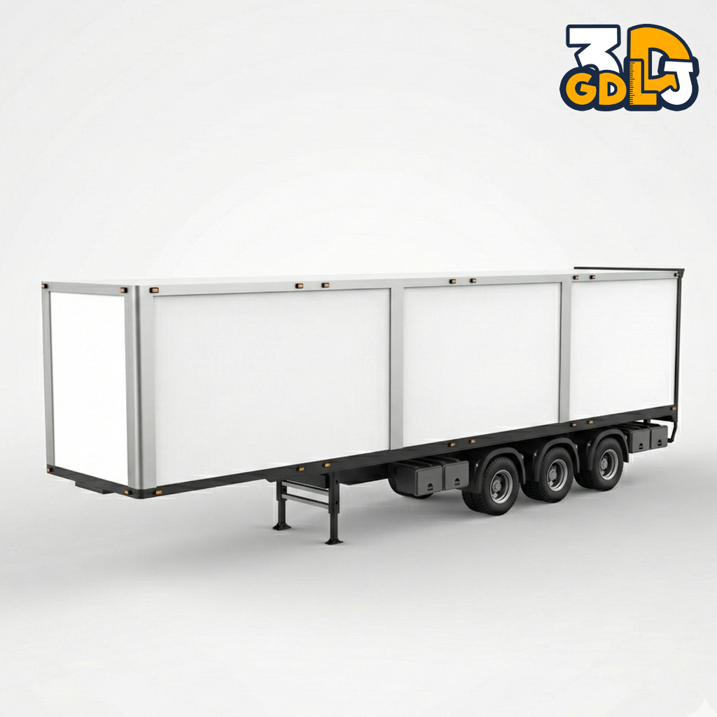Tri-Axle Refrigerated Semi-Trailer - 3D Print Ready