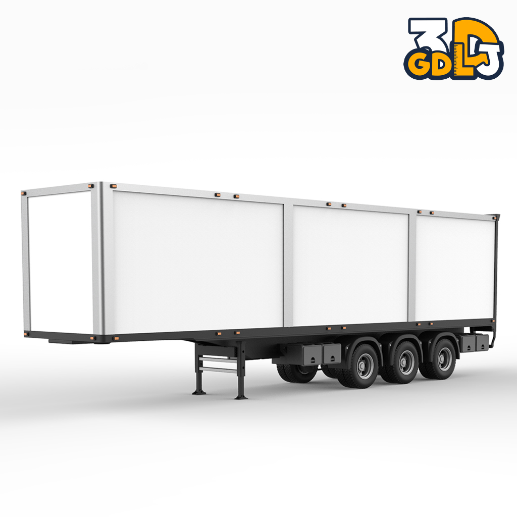 Tri-Axle Refrigerated Semi-Trailer - 3D Print Ready - Image 5