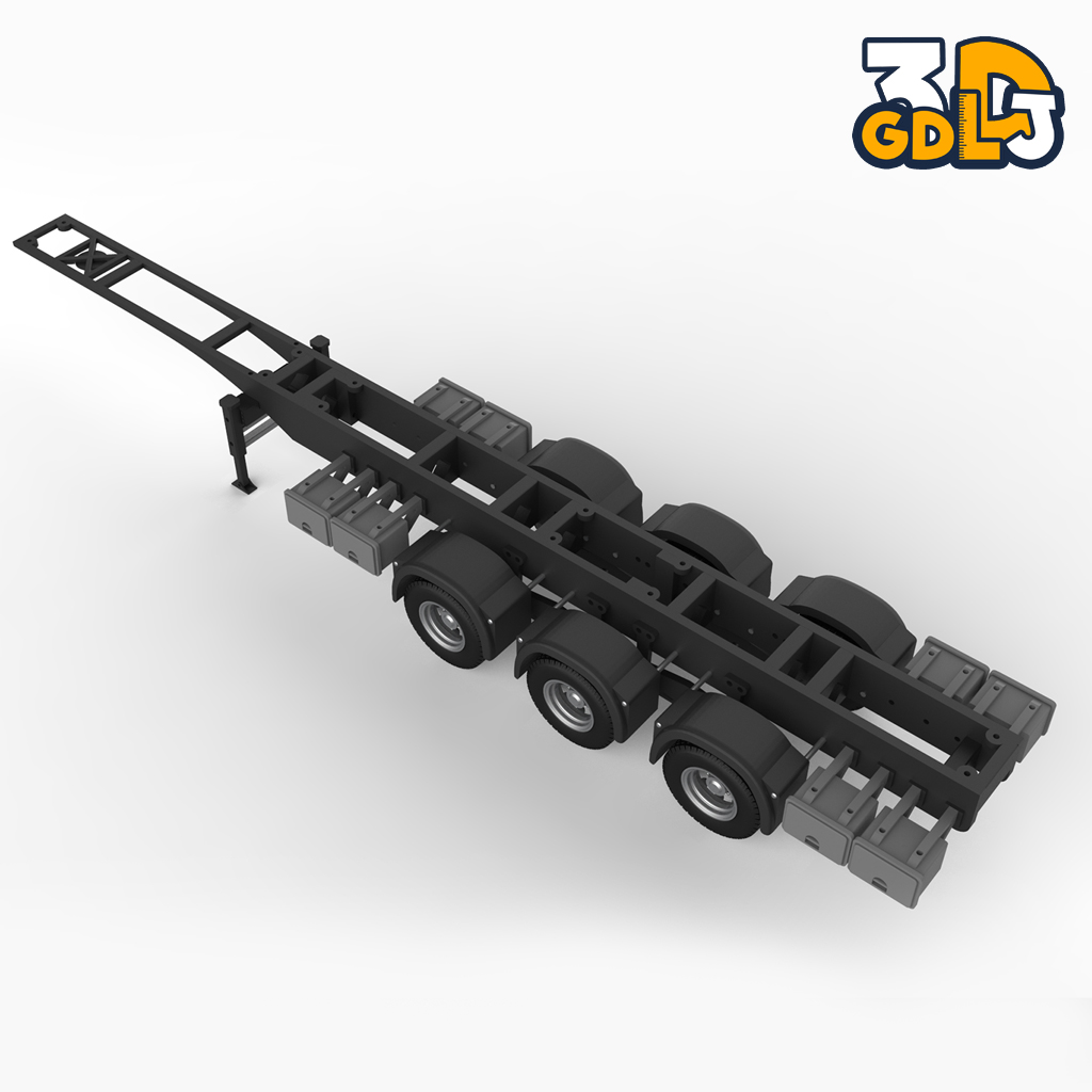 Tri-Axle Refrigerated Semi-Trailer - 3D Print Ready - Image 6