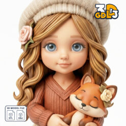 Alternative view of Girl statue 3d model