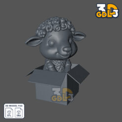 Alternative view of Cute sheep in box 3D Model