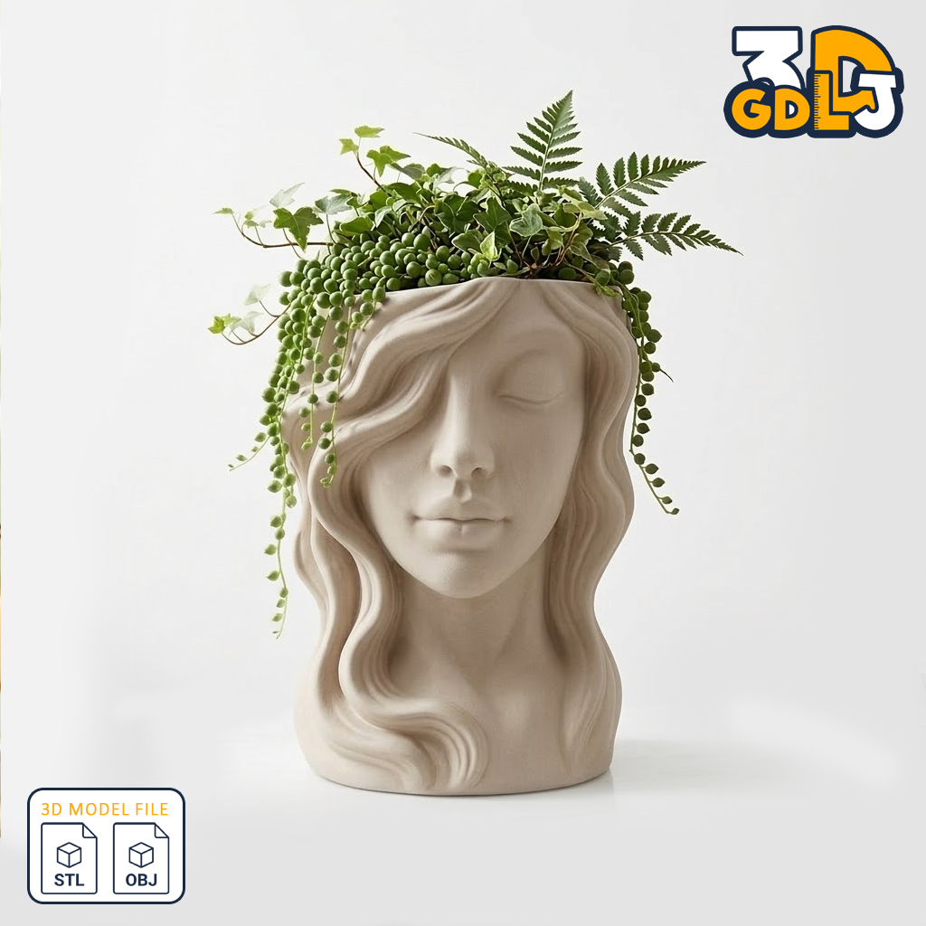 Girl Face Planter 3D Model