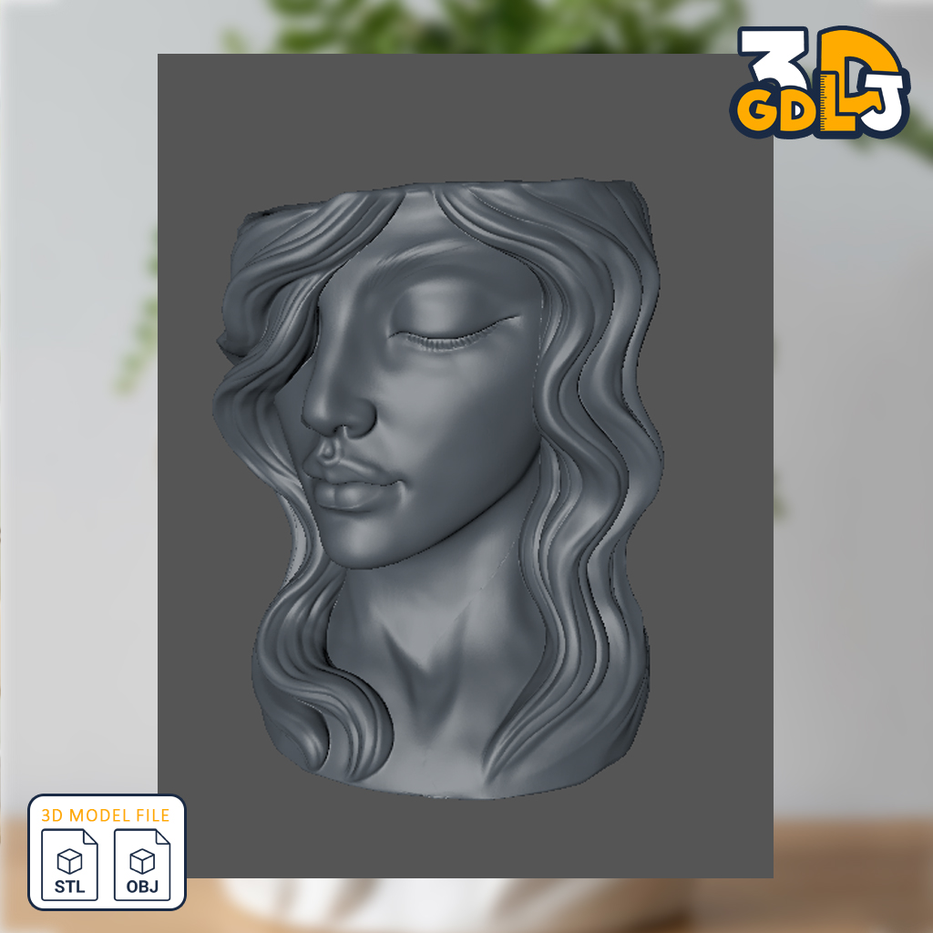 Girl Face Planter 3D Model - Image 5