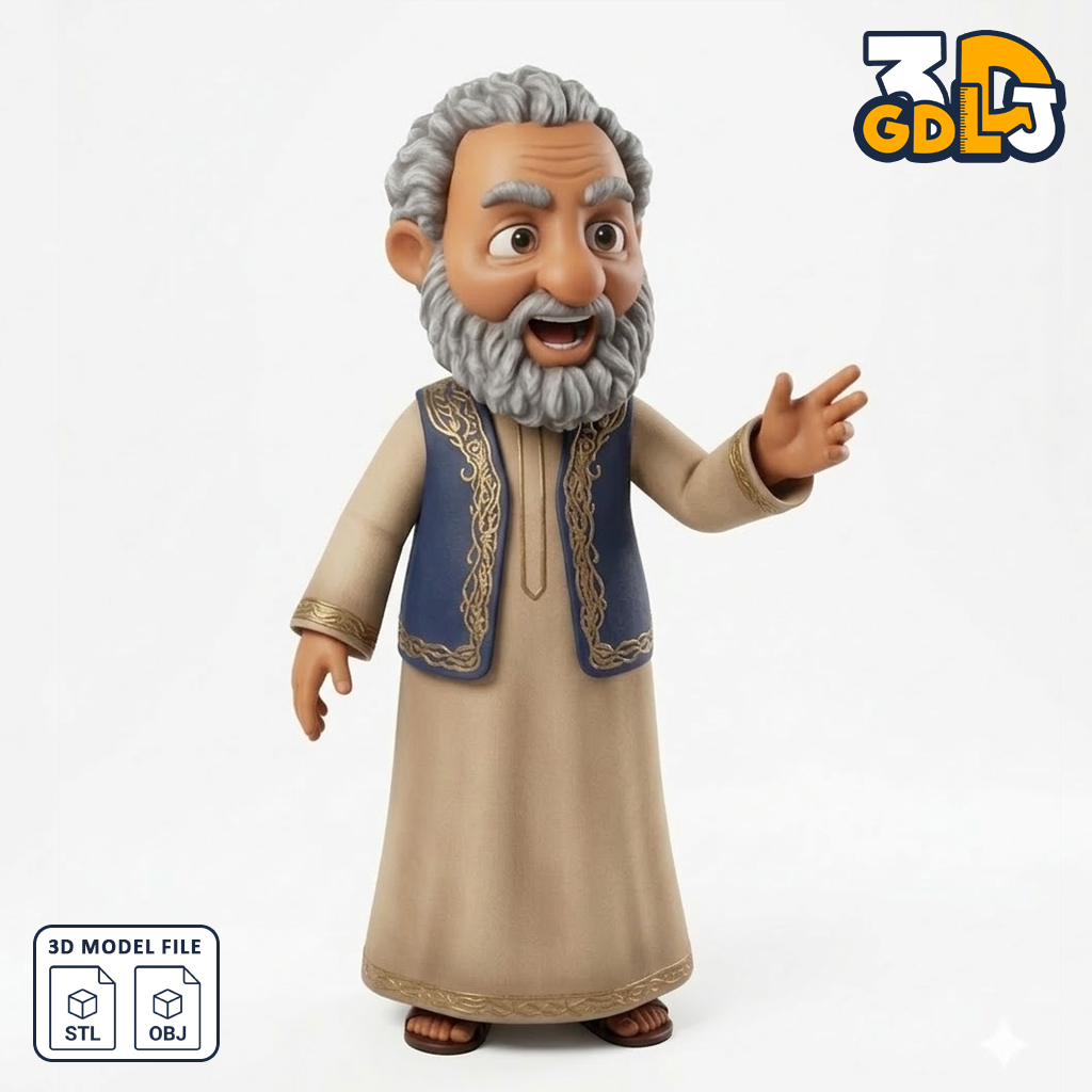 Old Man Character 3D Model - Image 3