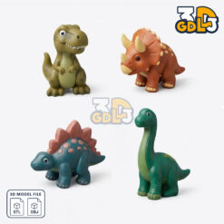 Set 4 Cartoon Animal 3D models
