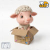 Cute sheep in box 3D Model