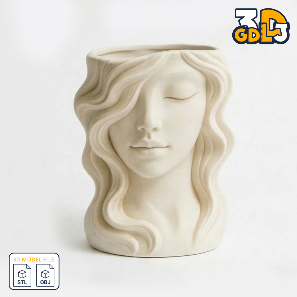 Girl Face Planter 3D Model