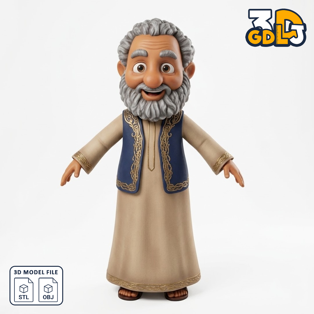 Old Man Character 3D Model - Image 2
