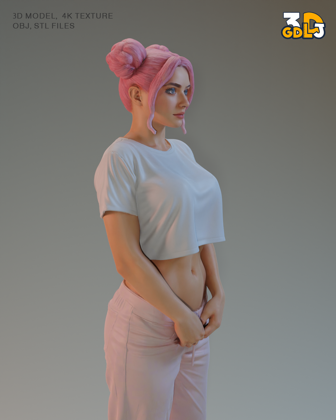 Luna Girl Stylized Character – 4K PBR Model - Image 3