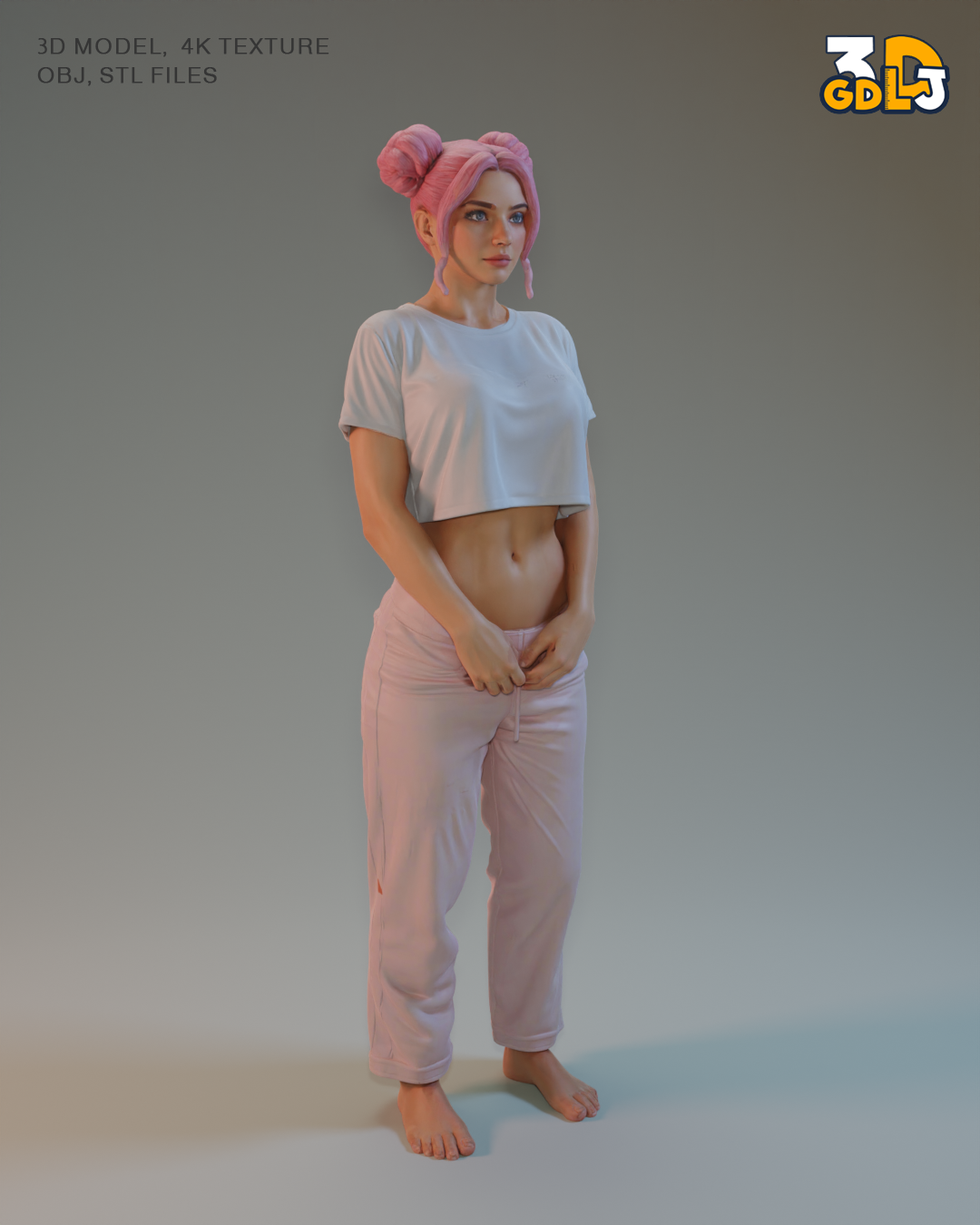 Luna Girl Stylized Character – 4K PBR Model - Image 5