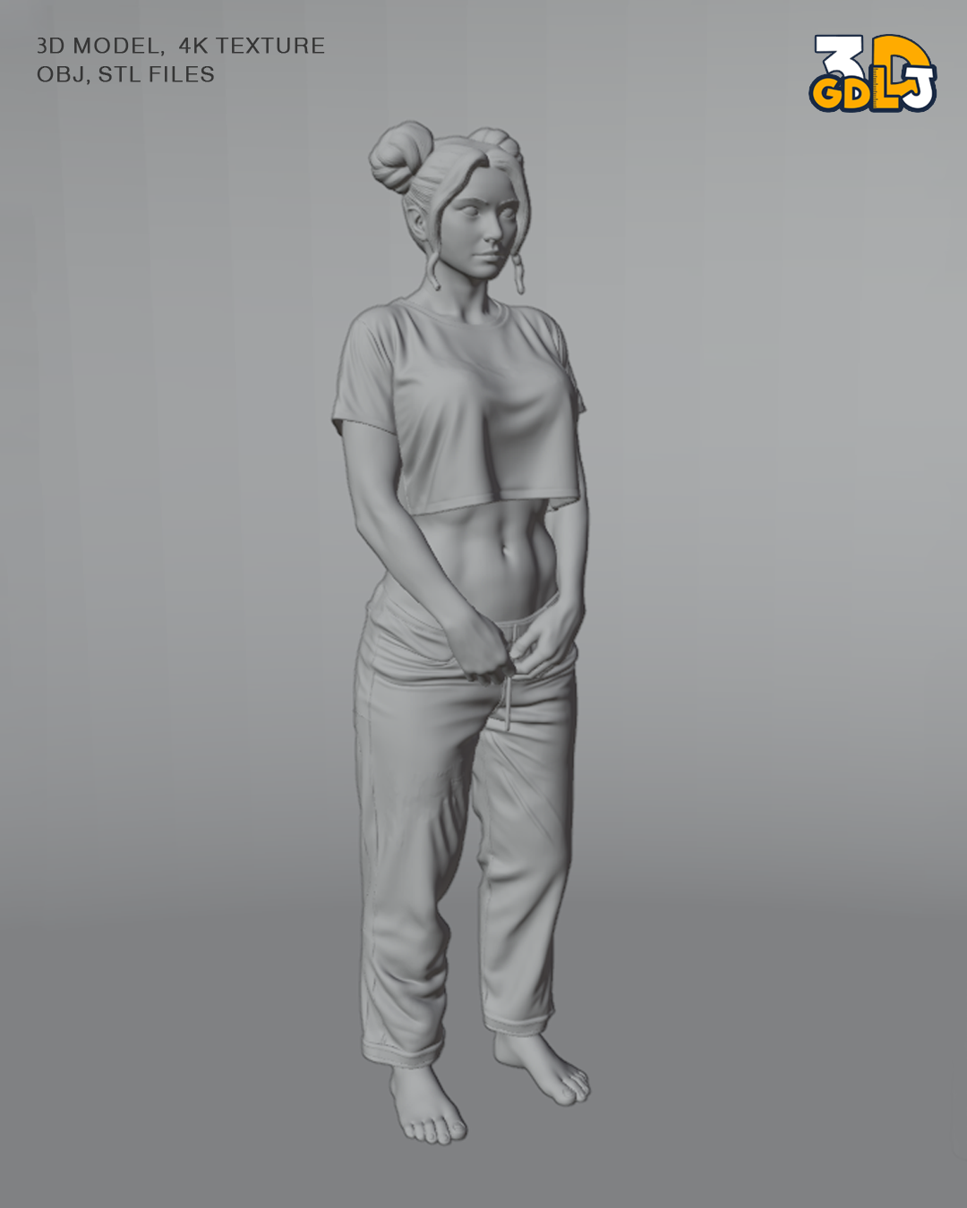 Luna Girl Stylized Character – 4K PBR Model - Image 11
