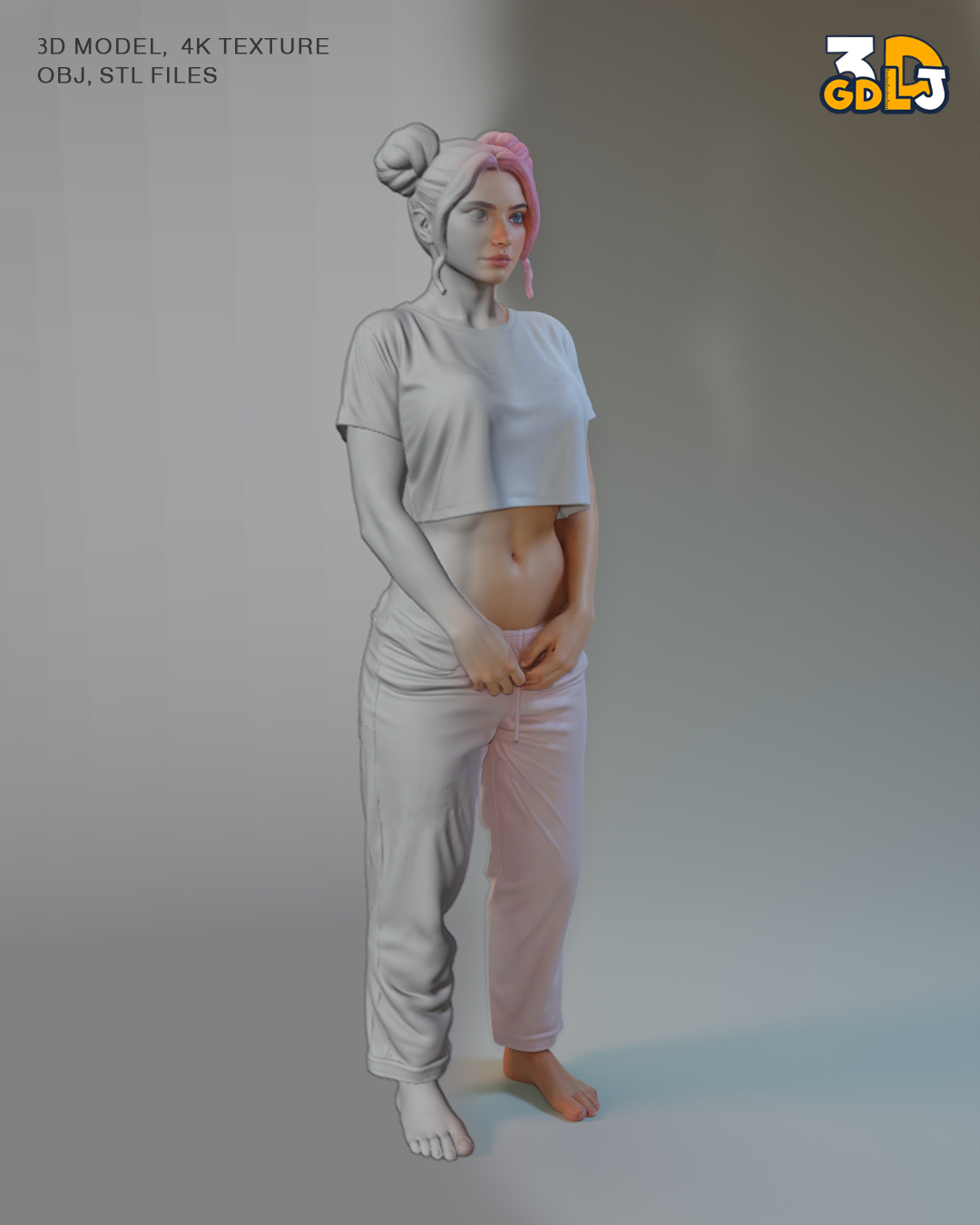 Luna Girl Stylized Character – 4K PBR Model - Image 2