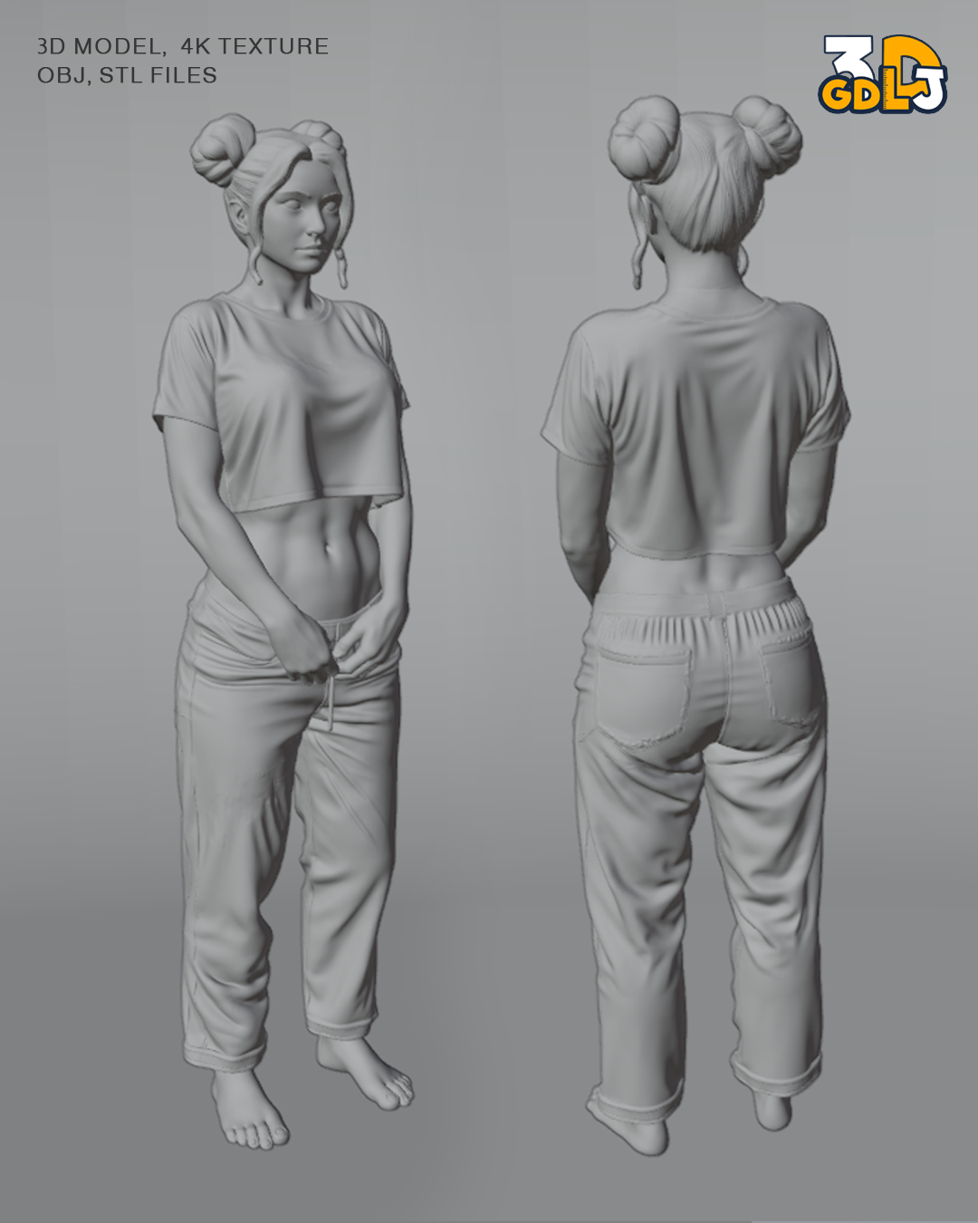 Luna Girl Stylized Character – 4K PBR Model - Image 10