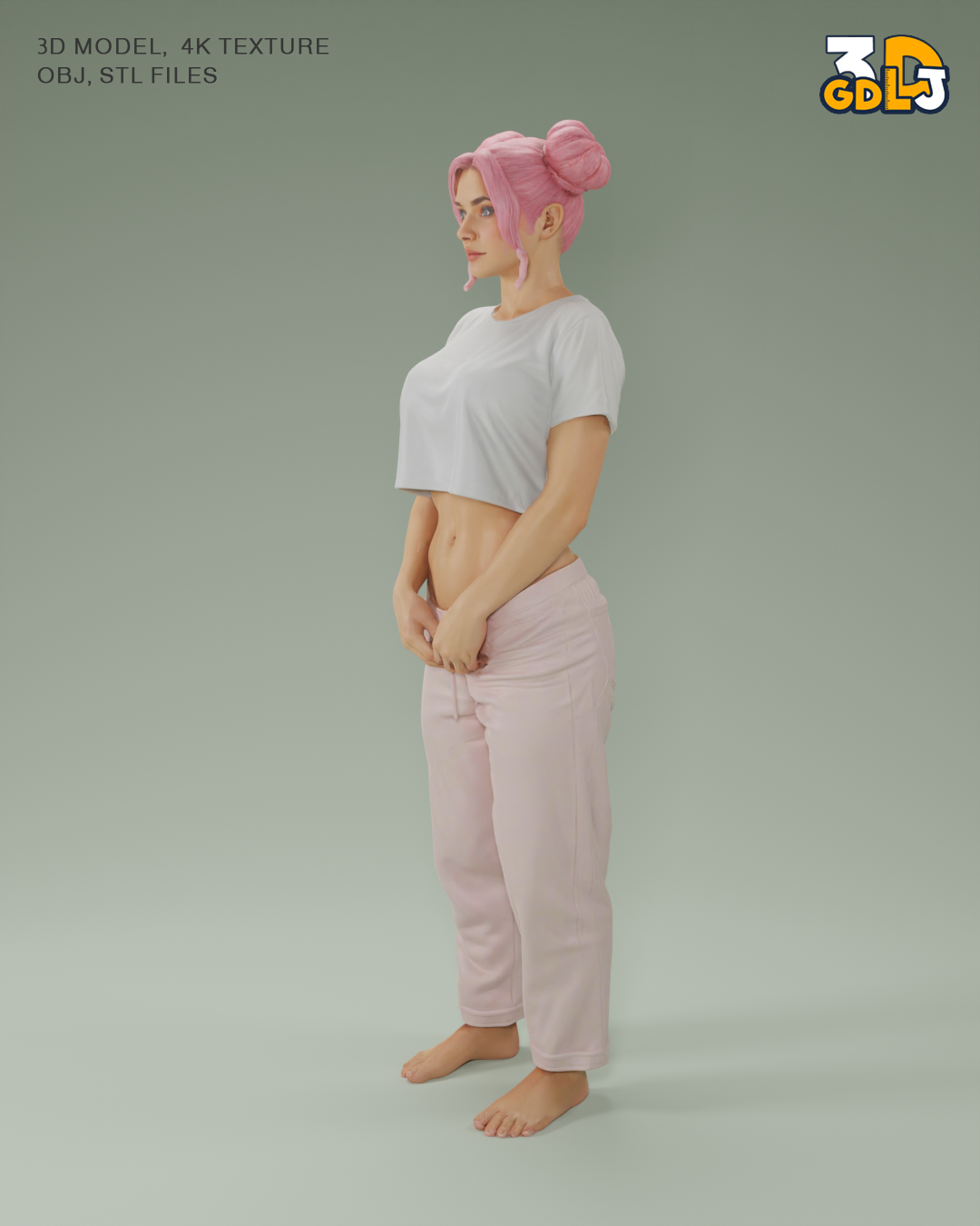 Luna Girl Stylized Character – 4K PBR Model - Image 9