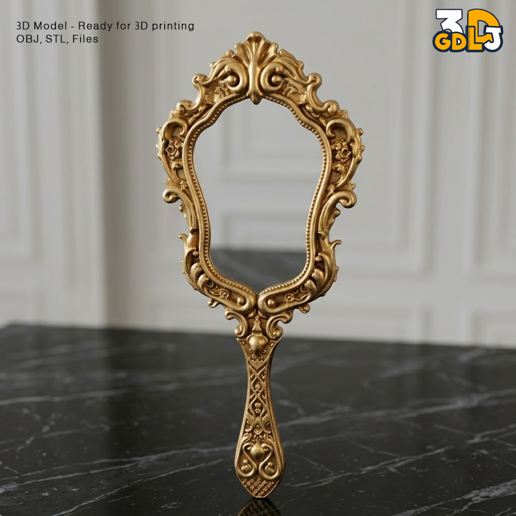 Royal Hand Mirror 3D Model STL File