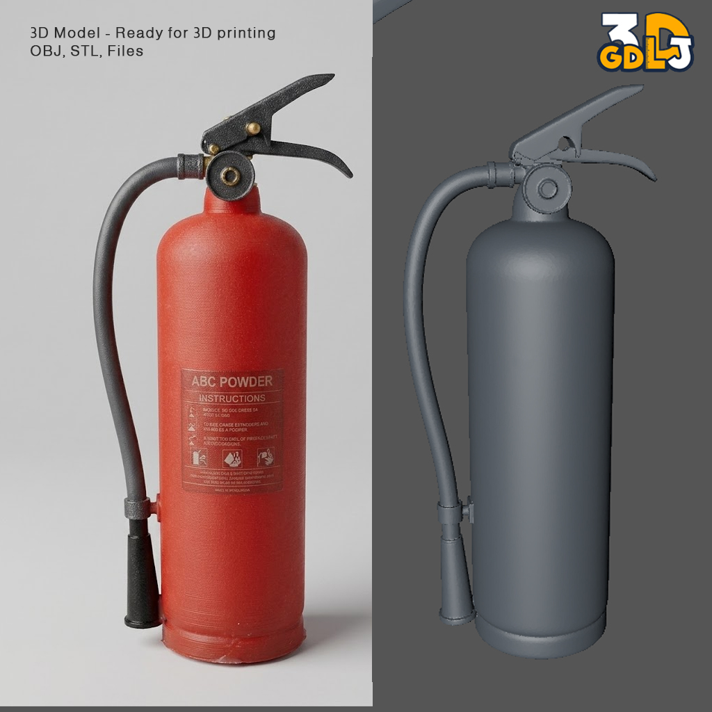Realistic Fire Extinguisher STL File - Image 2