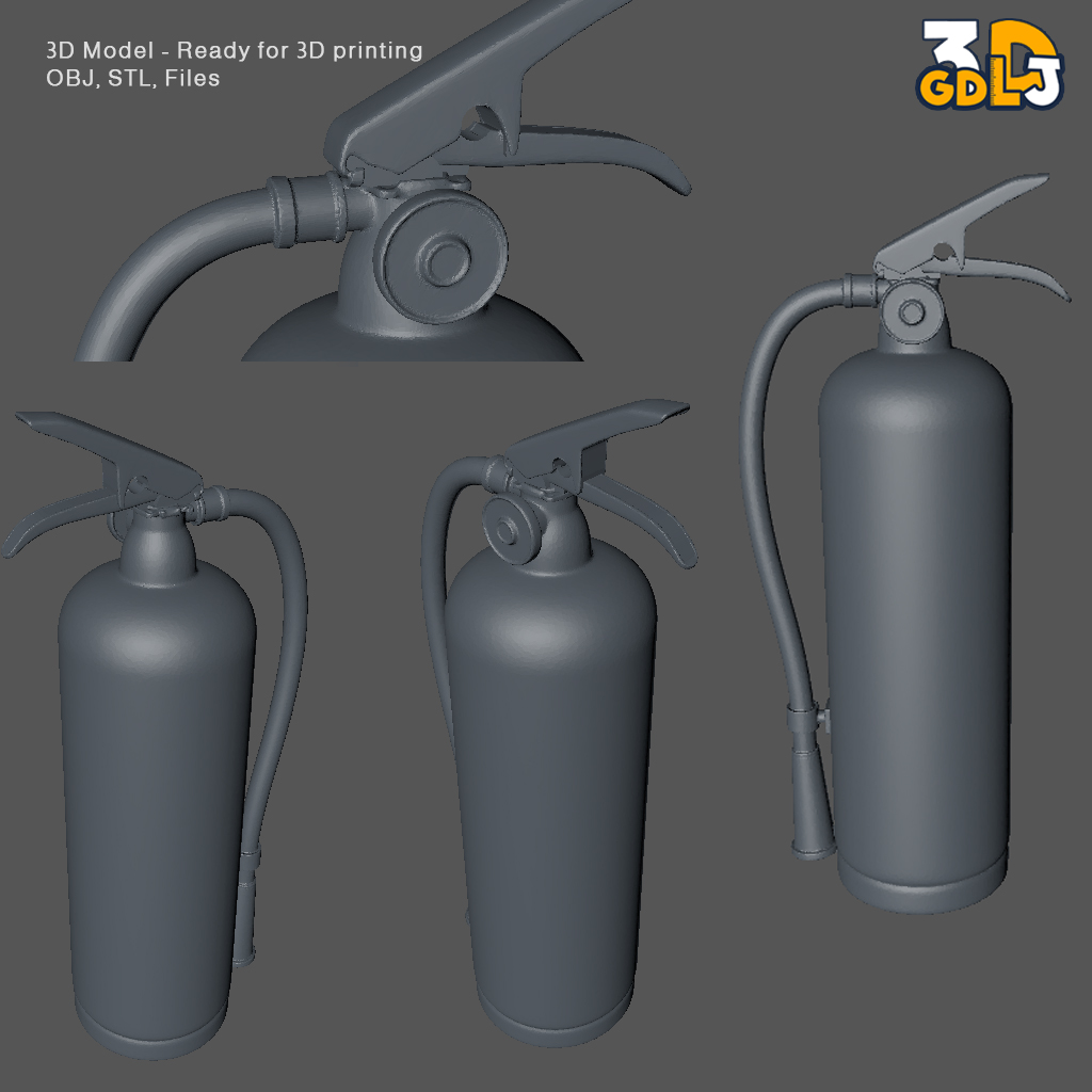 Realistic Fire Extinguisher STL File - Image 3
