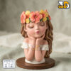 Girl Face Planter Cute 3d model