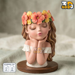 Girl Face Planter Cute 3d model