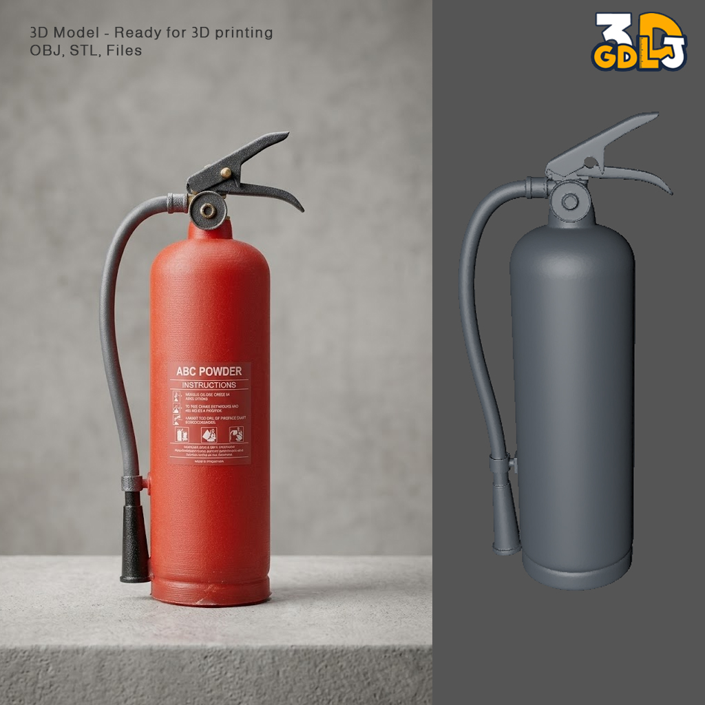 Realistic Fire Extinguisher STL File - Image 4