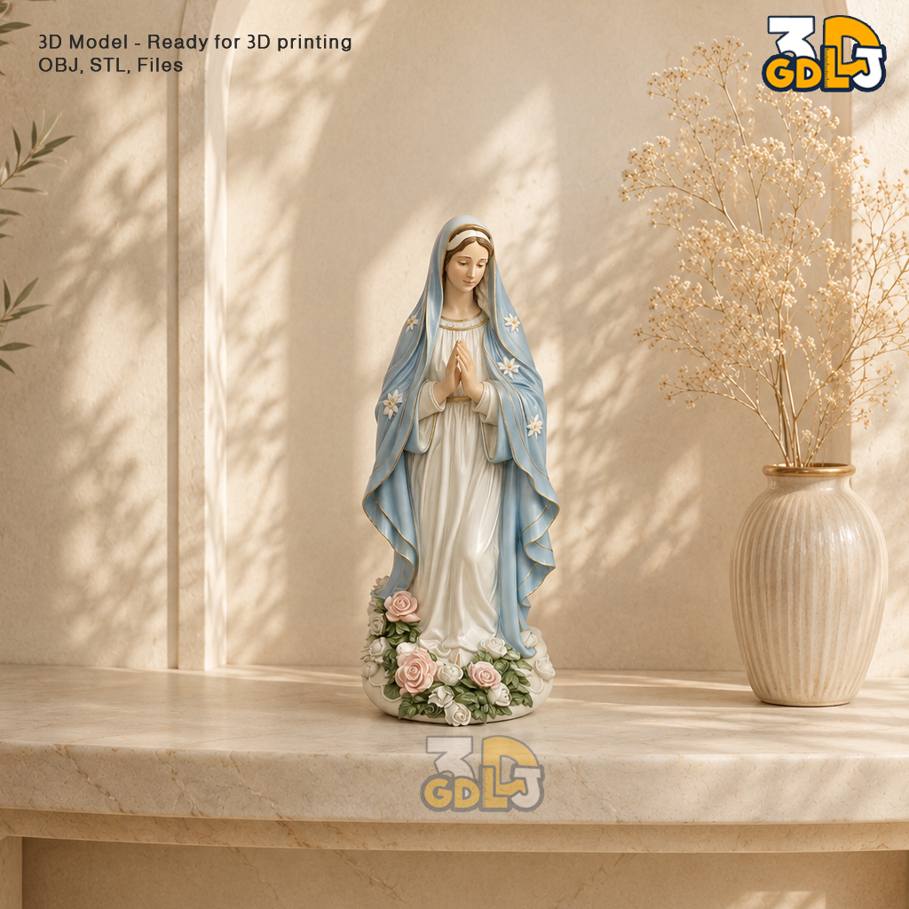 Virgin Mary Statue 3D Printable Model - Image 8