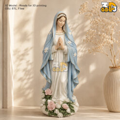 Alternative view of Virgin Mary Statue 3D Printable Model