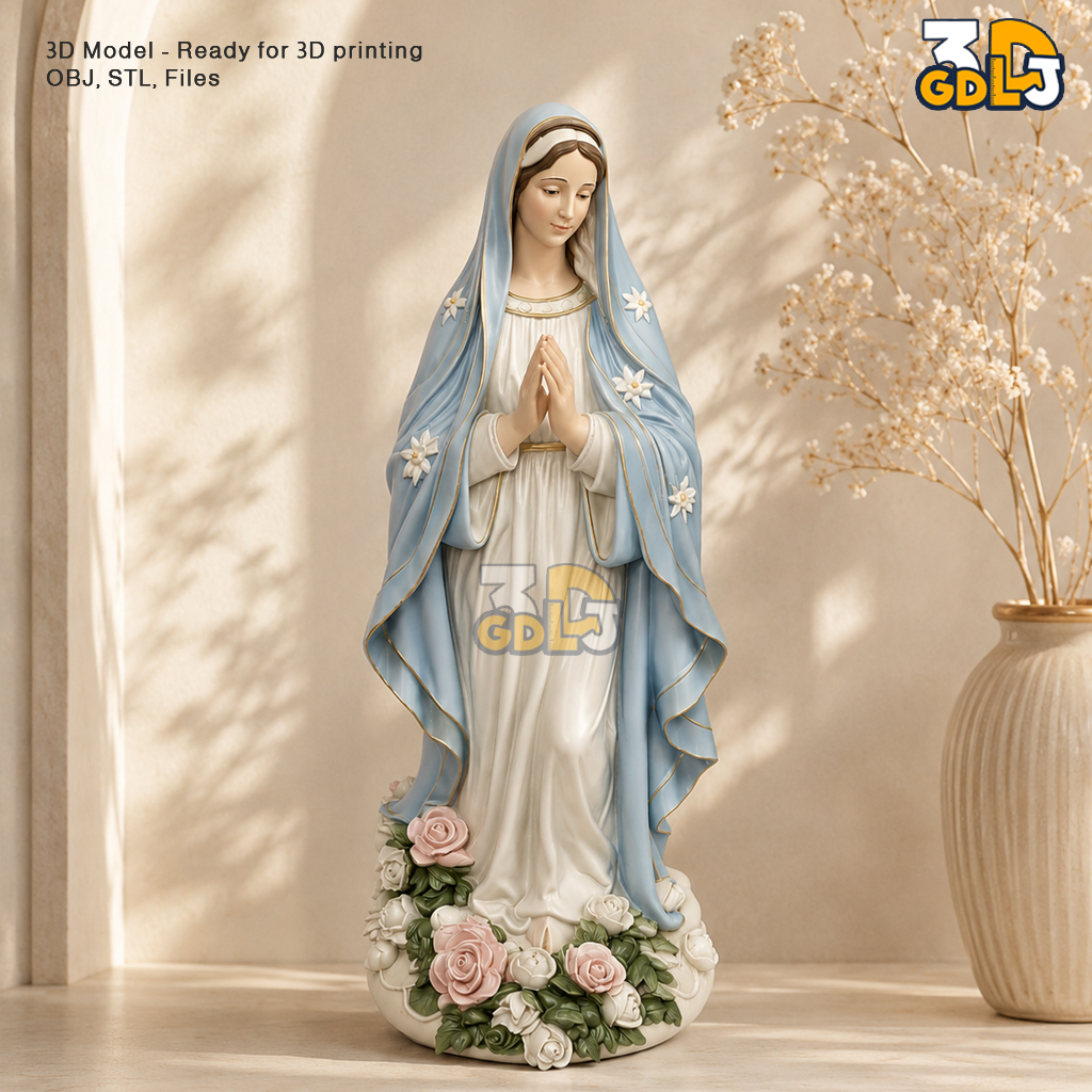 Virgin Mary Statue 3D Printable Model - Image 2