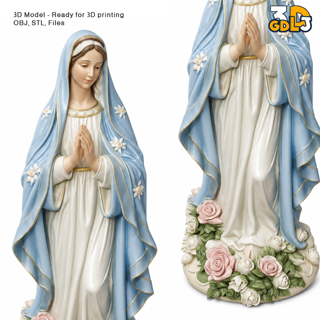 Virgin Mary Statue 3D Printable Model