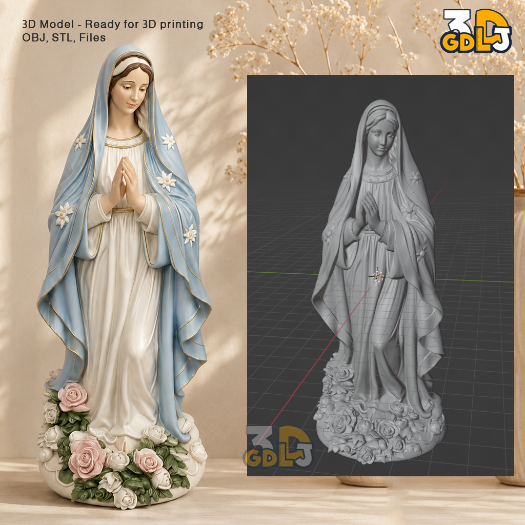 Virgin Mary Statue 3D Printable Model - Image 3