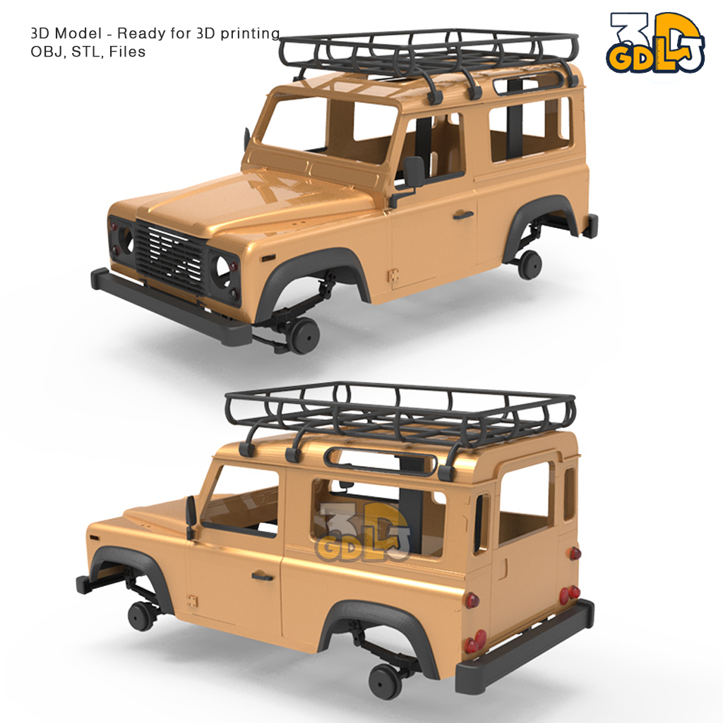 Roof Rack 3D Model for Defender STL File - Image 3