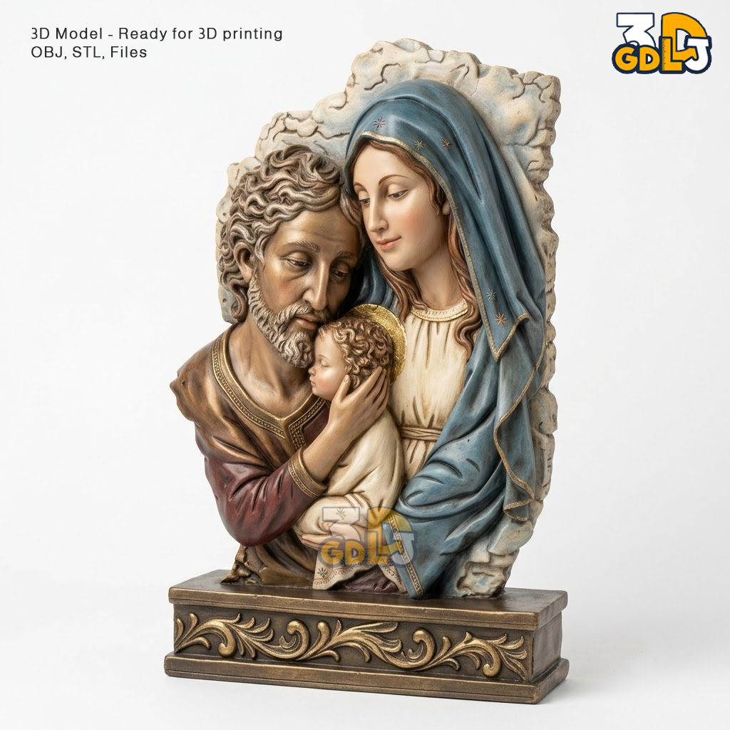 Holy Family Relief 3D Print Model - Image 6