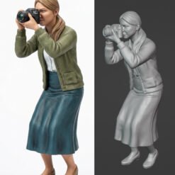 Alternative view of Scale Female Photographer Diorama Figurine - STL File