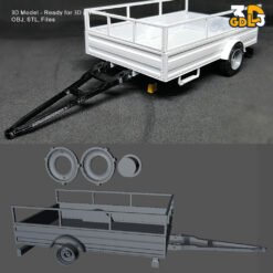 Alternative view of Single Axle Car Trailer 3D Print Model
