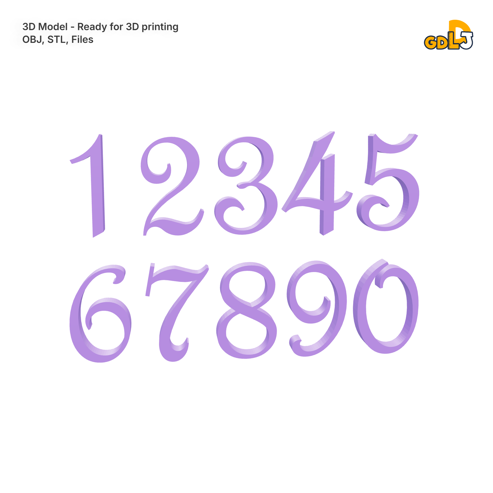 3D Printable Classic Numbers
