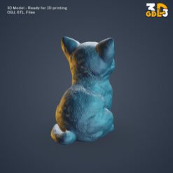 Cute Smiling Kitten 3D Model – Happy Cat Figurine STL & OBJ for 3D Printing - Image 4