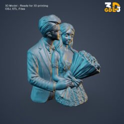 Romantic Couple Bust 3D Model - STL & OBJ 3D Printing