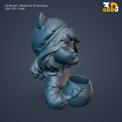 Alternative view of Cute Cat Girl Planter 3D Model