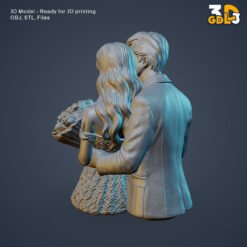 Romantic Couple Bust 3D Model - Image 5